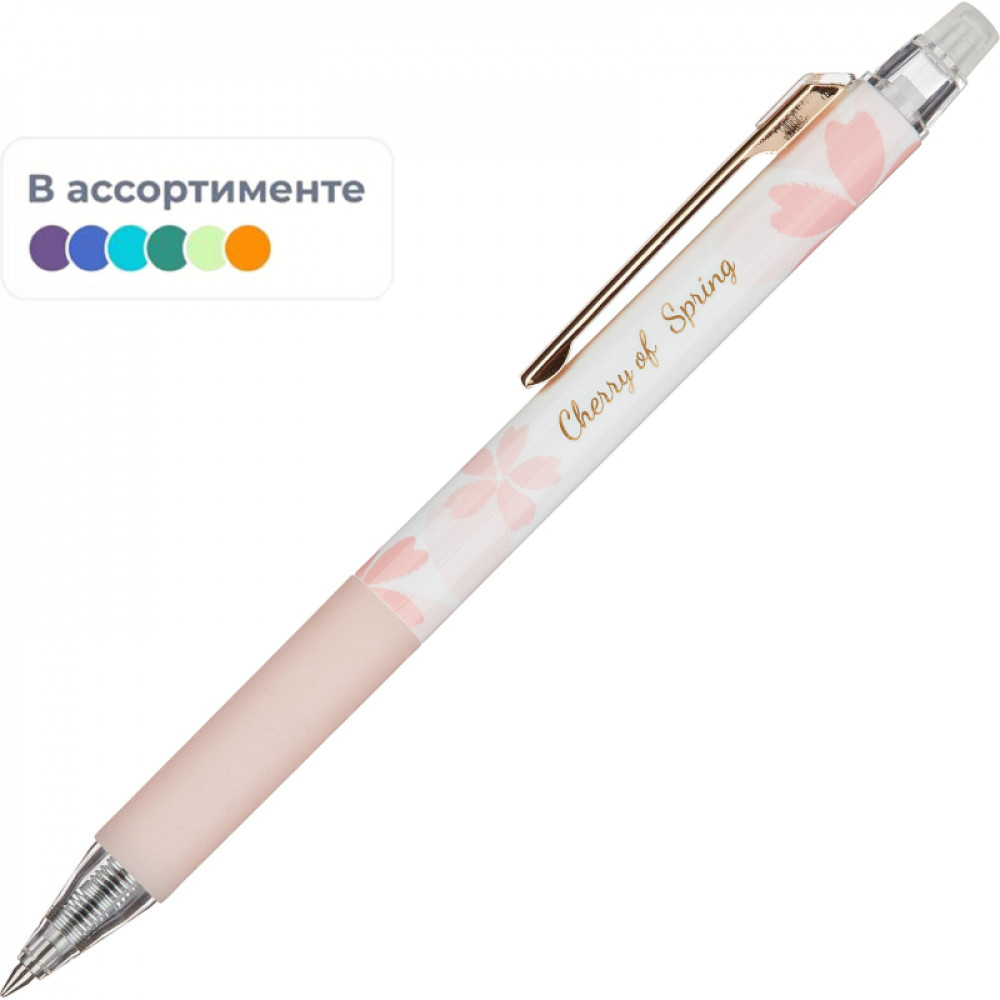 Ручка гелевая автоматическая стир.чер. M&amp;amp;G Sakura,0,5мм,син, в асс,манж