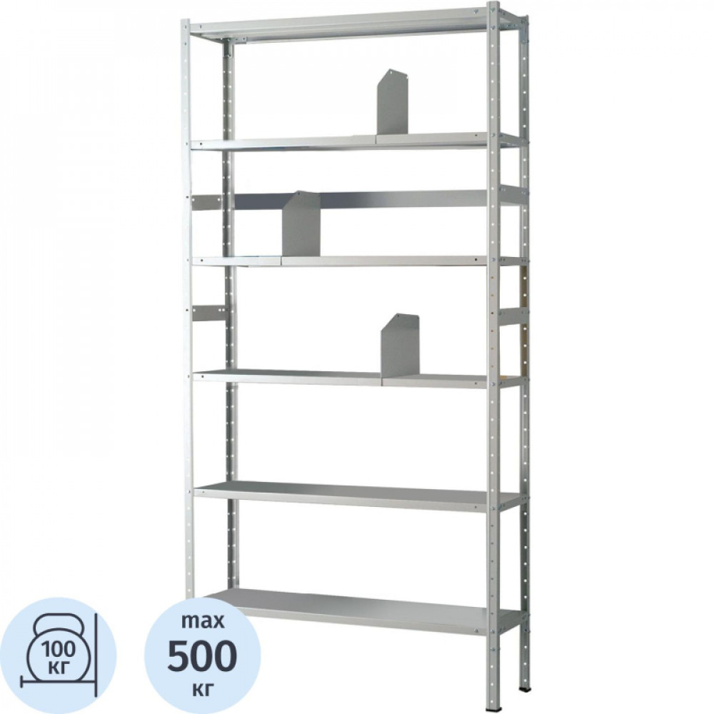Стеллаж (135285) металлический MS Standart 200/100x30/6 полок без сборки
