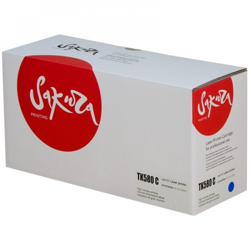Картридж лазерный SAKURA TK-580C гол. для Kyocera Mita FS-5150DN/5250DN