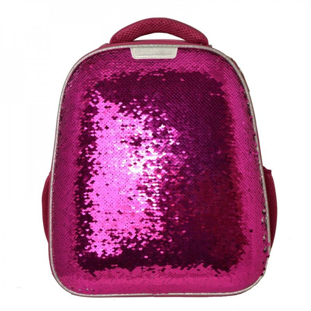 Ранец Basic Sparkle Pink,эргоном. спинка, двустор.пайетки фуксия/серебро