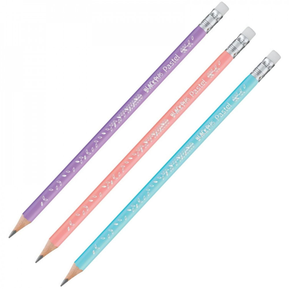 Карандаш чернографитный Maped BLACK PEP'S PASTEL НВ,дер,3хгр,лас,3шт,851719