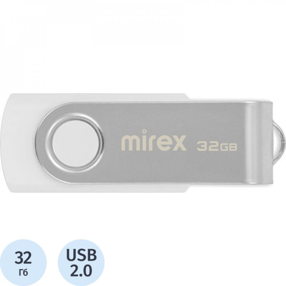 Флеш-память Mirex USB SWIVEL WHITE 32Gb (13600-FMUSWT32 )