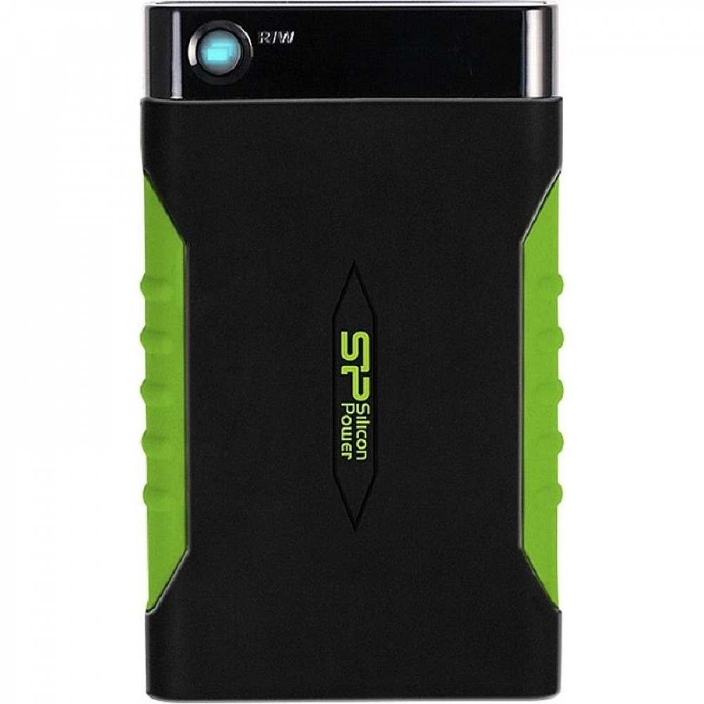 Портативный HDD Silicon Power Armor A15 2Tb/2.5/Черн/Зел(SP020TbPHDA15S3K)