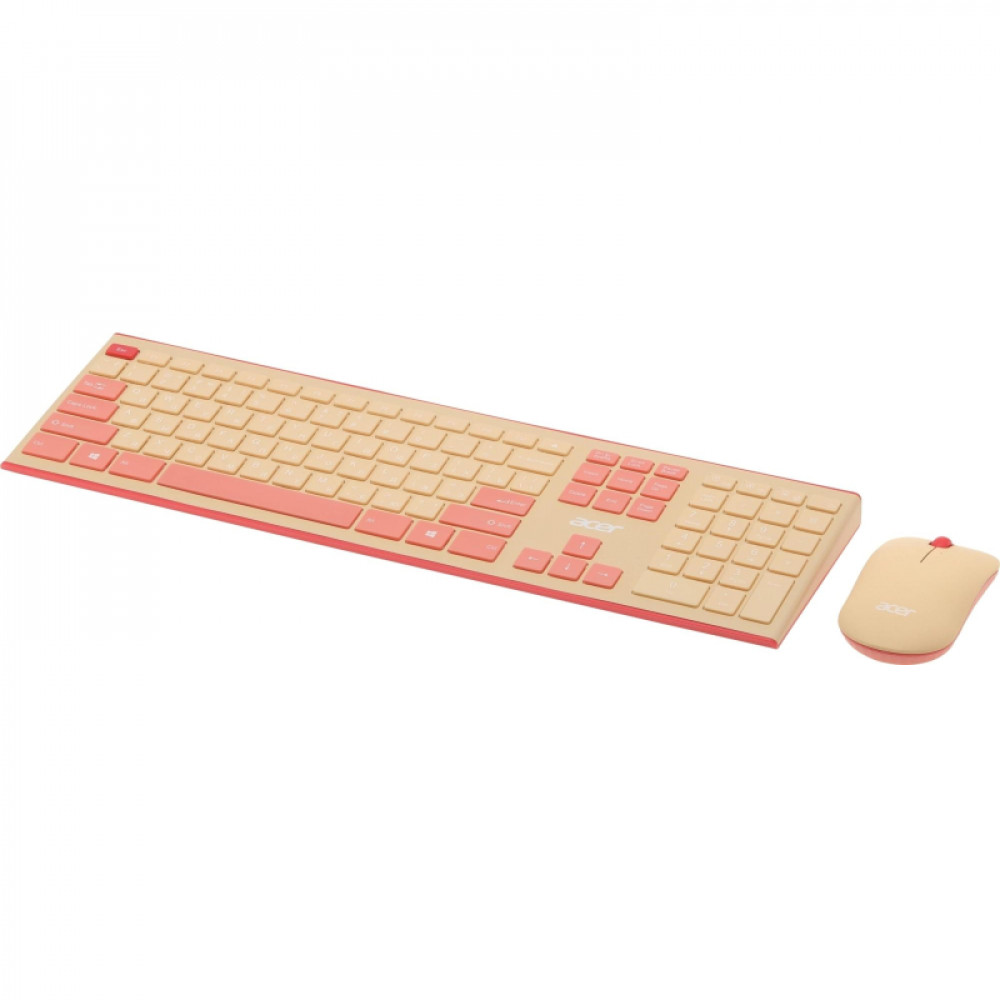 Набор клавиатура+мышь Acer OCC205 (ZL.ACCEE.00F)/розовый/бежевый/USB/slim