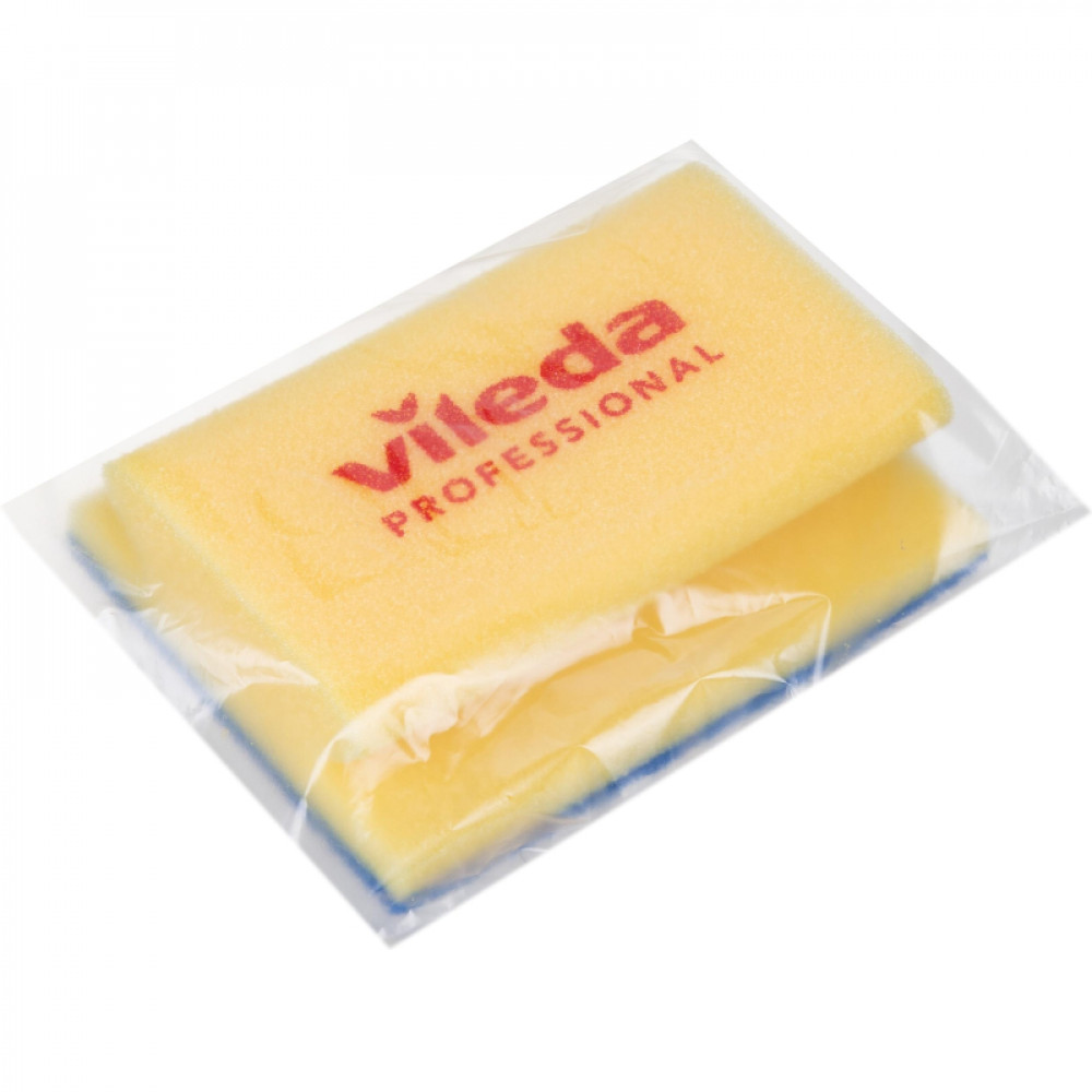 Губка Vileda для ванной (синий абразив)13х16,5 см 535895