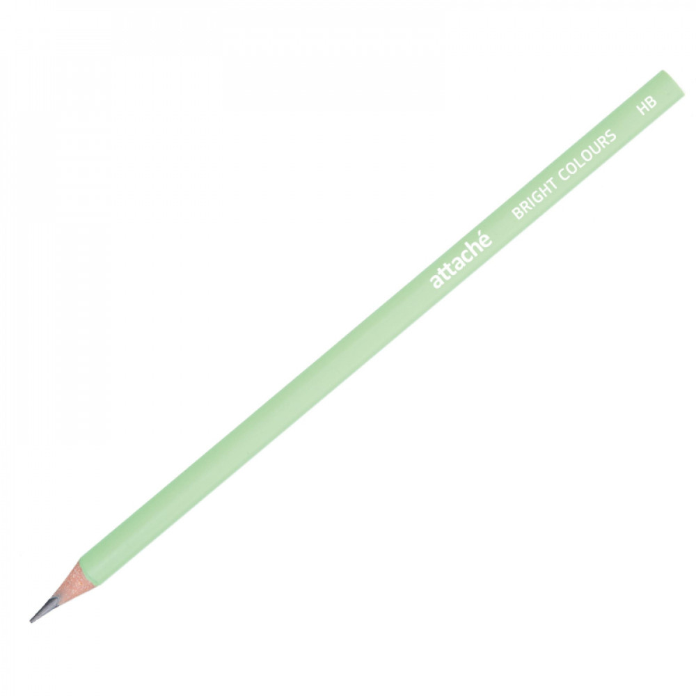 Карандаш чернографитный трехгр, Attache Bright colors, HB, зеленый корпус