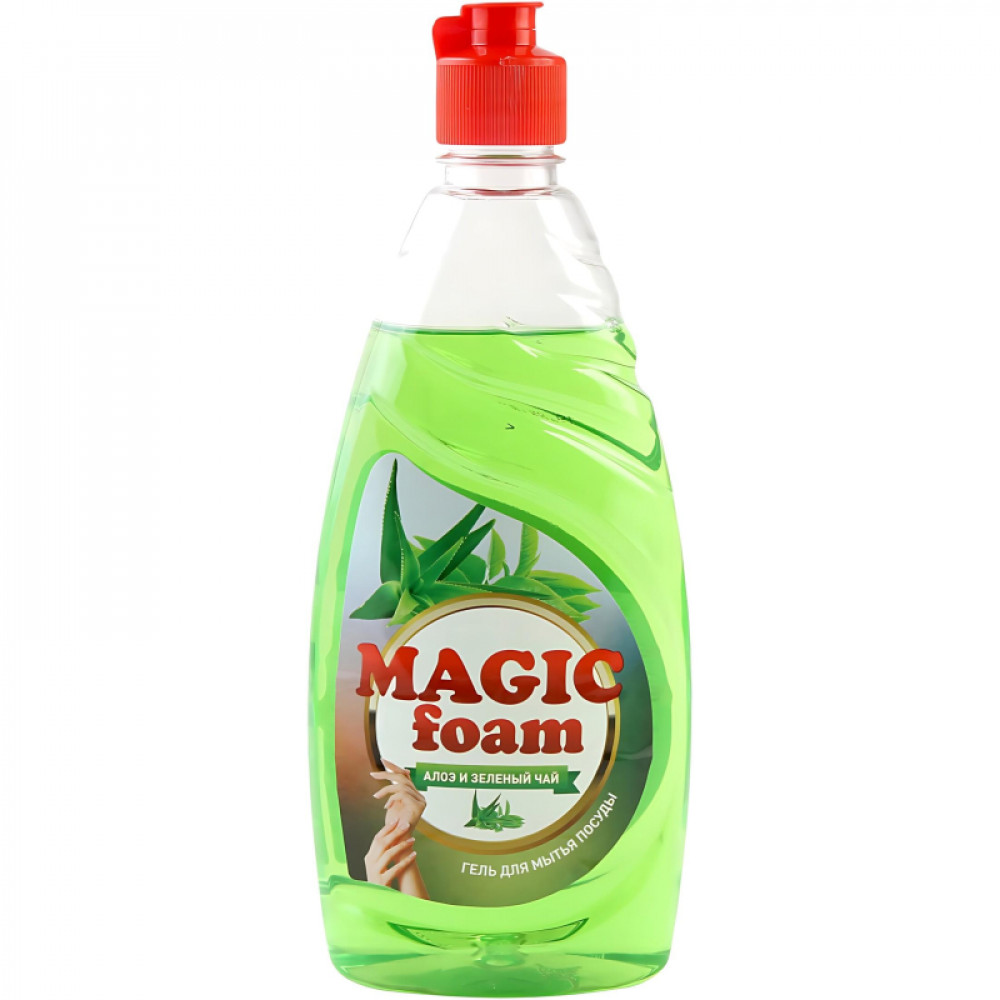 Средство для мытья посуды MAGIC FOAM Алоэ-Вера и зеленый чай  500гр
