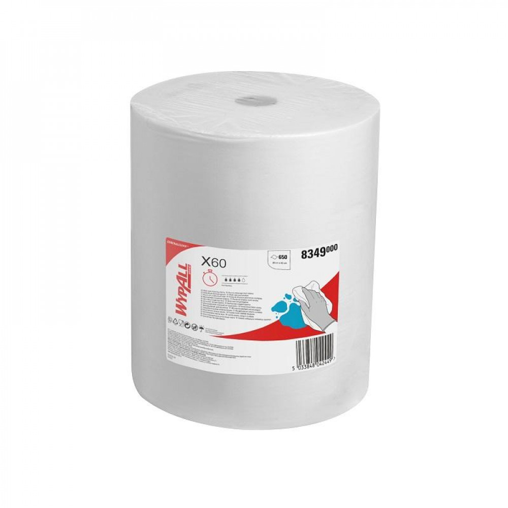 Материал протирочный нетканый рулWYPALLx X60 LR W 650s 38,5x41,5см бел 8349