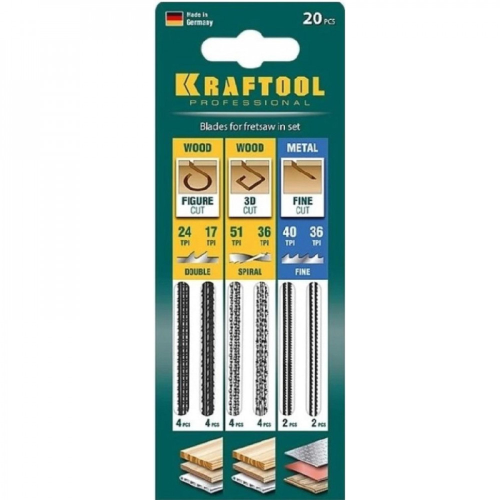 Полотно для лобзика (15348-H20) KRAFTOOL  130 мм