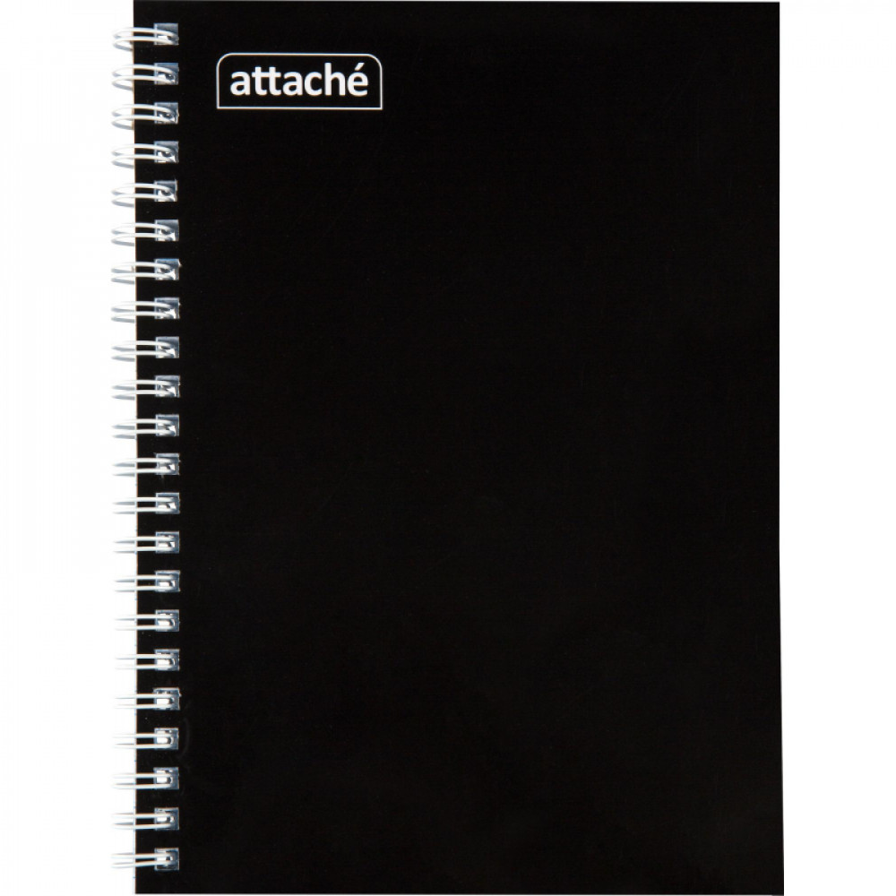 Бизнес-тетрадь А5 80л  ATTACHE, спираль, черный, блок 60г, обложка 215г