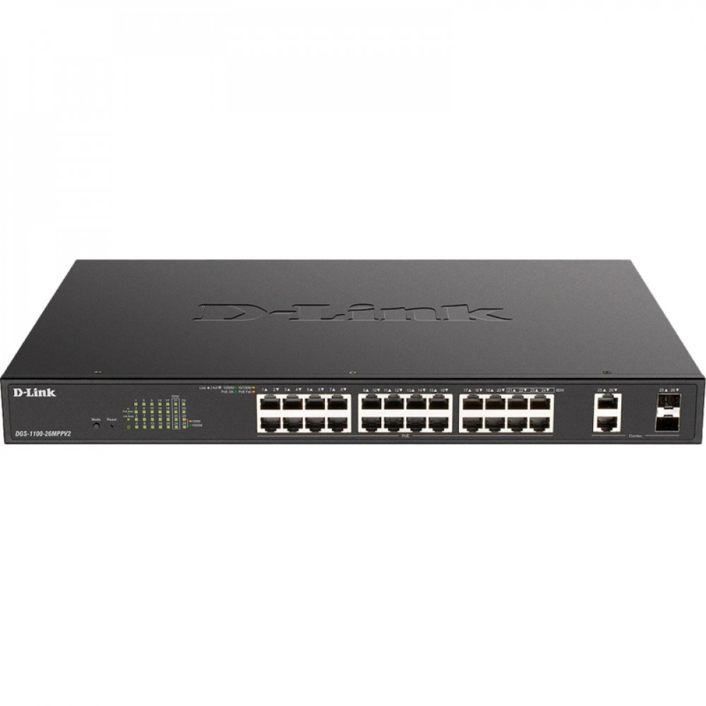 Коммутатор D-Link DGS-1100-26MPPV2/A3A EasySmart L2 Switch