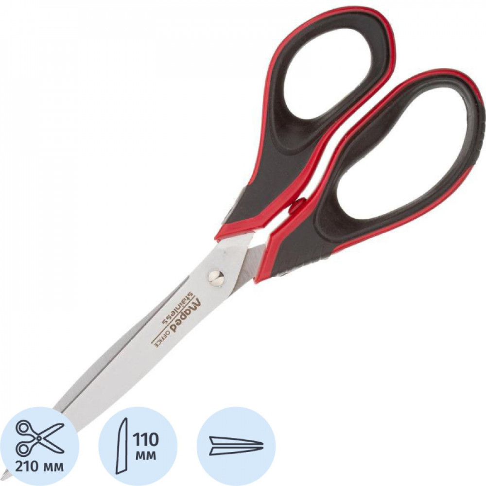 Ножницы Maped ADVANCED SOFT GEL 210мм эргон.ручки,гел.встав,крас/чер,499210