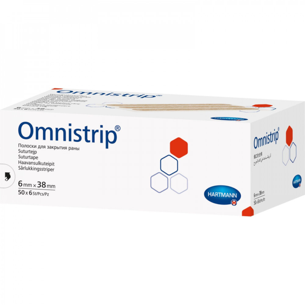 Полоски на швы(стер. по 6 шт) 6х38мм 300 шт./уп OMNISTRIP