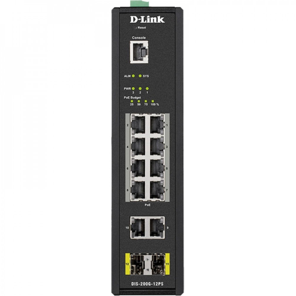Коммутатор D-Link DIS-200G-12PS/A2A PROJ Managed L2 Industrial Switch