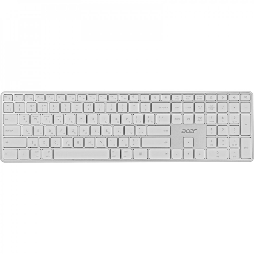 Клавиатура Acer OKR301 бел/серебр беспровод USB  BT/Radio (ZL.KBDEE.015)