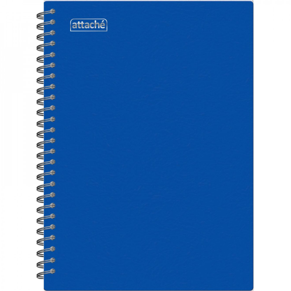 Бизнес-тетрадь А4,120л,гребень,обл.пластик,клетка, Attache Plastic, синий