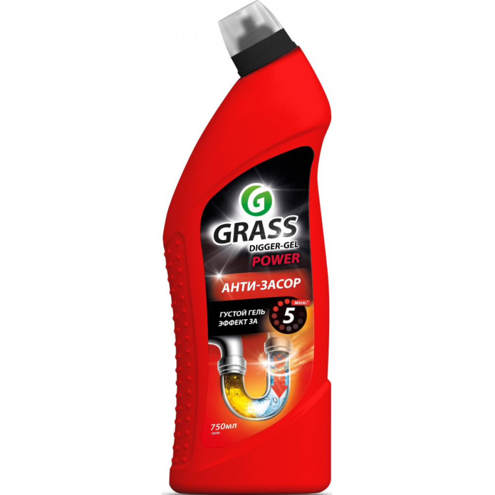 Средство для прочистки труб Grass Digger-Gel щелочное 750мл