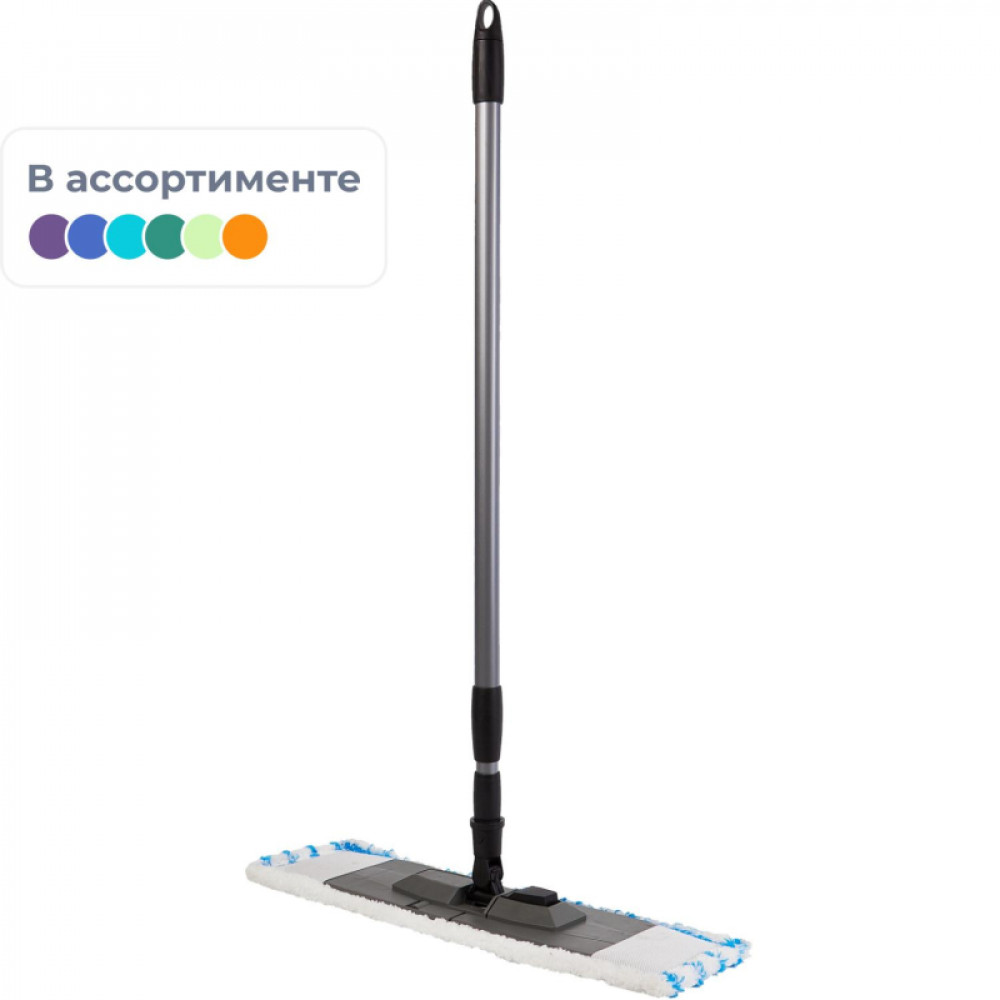 Швабра флаунд пласт 40х11 в сборе с насадк Soft микроф, телескоп.чер SV5102