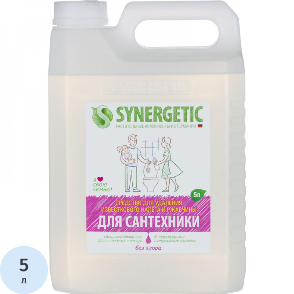 Средство для сантехники Synergetic концентрированное, без хлора 5л