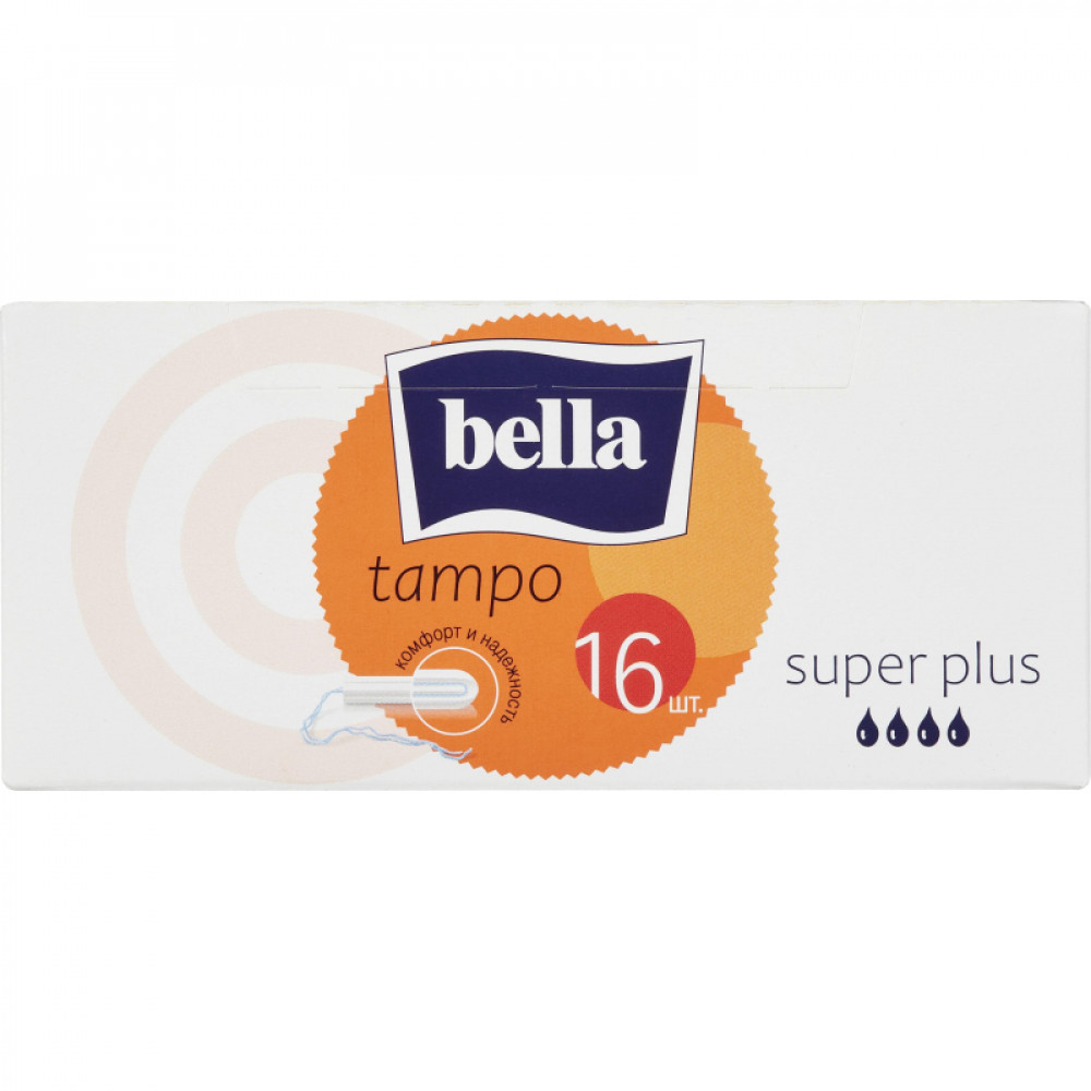 Тампоны Tampo Bella без аппликатора premium comfort Super Plus 16 шт/уп