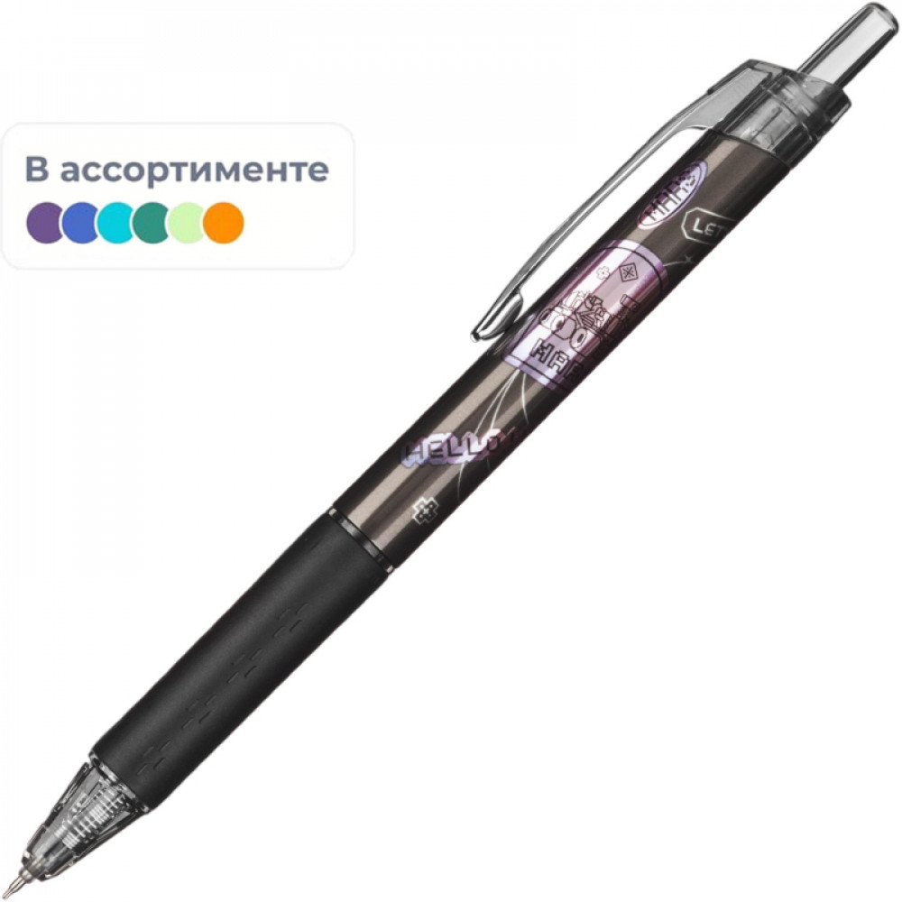 Ручка гелевая автомат M&amp;amp;G Hello Mars, д.ш. 0,5 мм, синяя, манж., ассорти