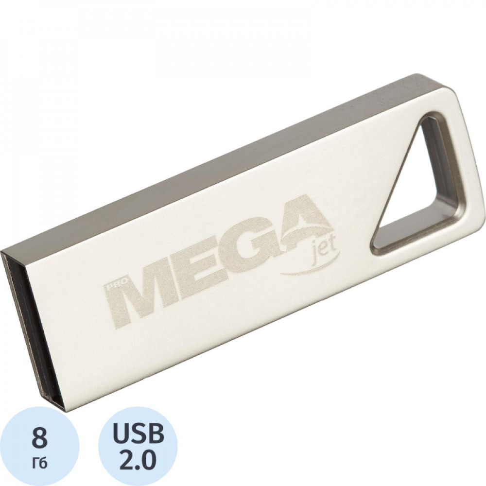 Флеш-память Promega Jet 8GB USB2.0 серебро, металл, под лого NTU326U2008GS