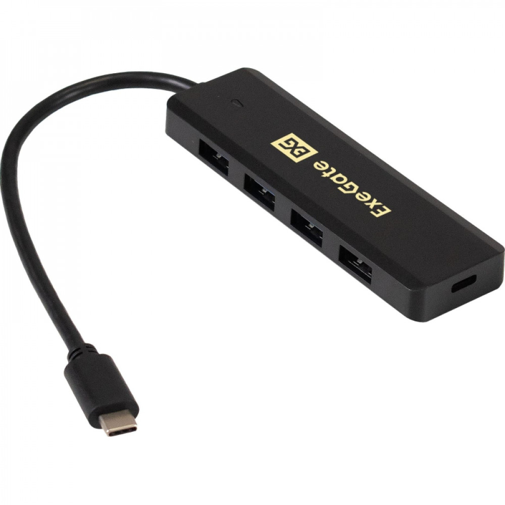 Концентратор USB хаб ExeGate (EX293986RUS)  DUB-4CP/1 4-в-1 черн