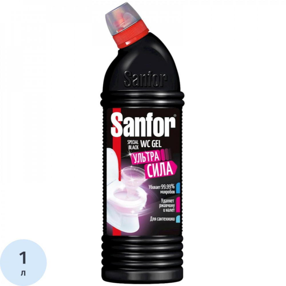 Средство для сантехники Sanfor WС гель speсial black 1000гр