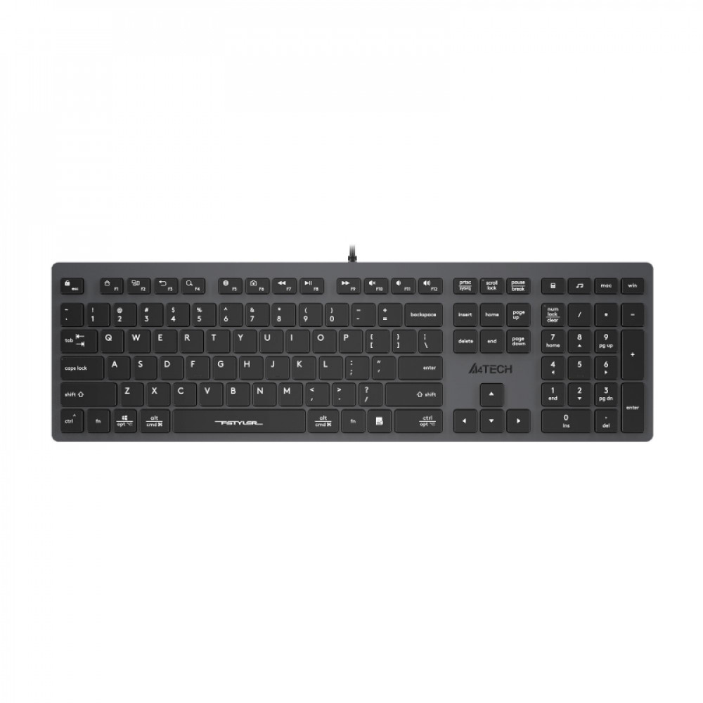 Клавиатура A4Tech Fstyler (FX50 GREY) серый USB slim Multimedia