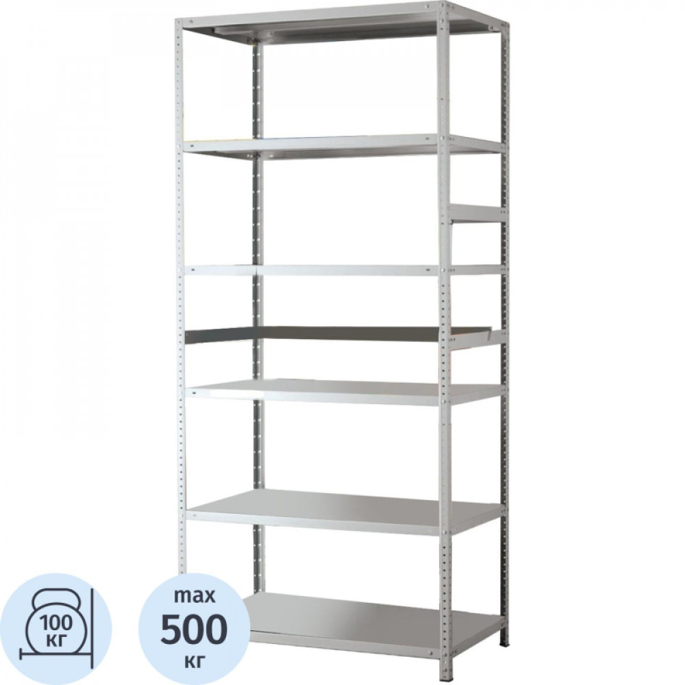 Стеллаж (141741) металлический MS Standart 200/100x40/6 полок без сборки